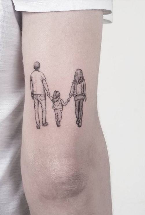 Hình xăm nghệ thuật tatoo mini gia đình đẹp nhất