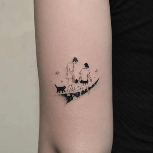 Hình xăm nghệ thuật tatoo mini về cha mẹ đẹp nhất