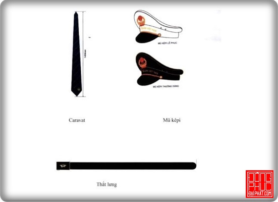 Trang phục mũ kêpi, caravat, thắt lưng hải quan việt nam