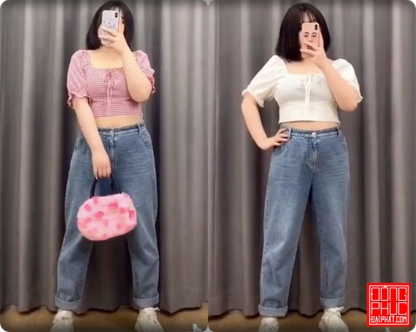 Quần ống rộng cho người mập phối áo Croptop che khéo khuyến điểm tối đa