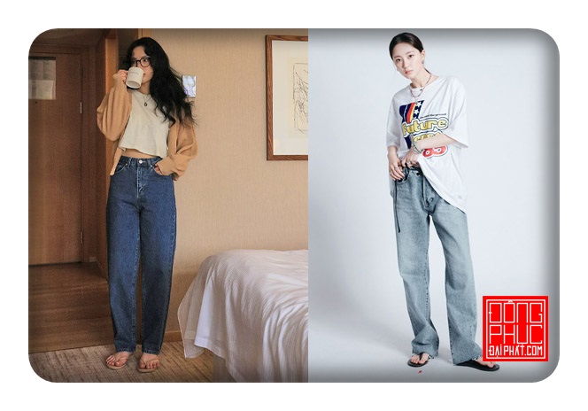 Quần jean ống rộng cực teen, dễ mix