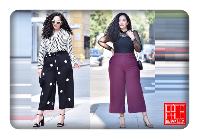 Phối quần ống rộng cho người mập với áo sơ mi sang chảnh trẻ trung