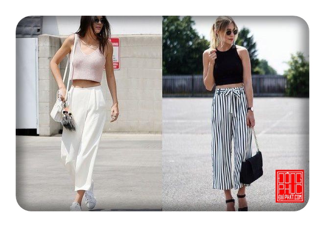 Quần ống rộng với áo Croptop thon gọn, đẹp mà không cần quá hở