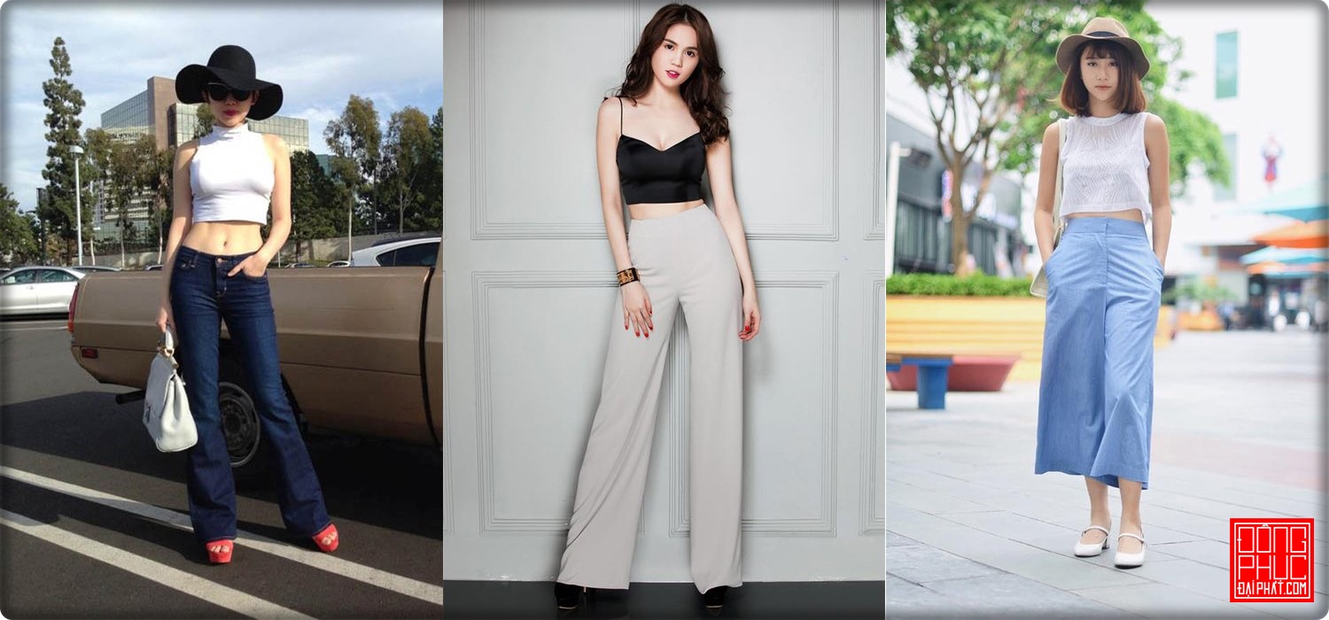 Crop top phối cùng quần ống rộng, sự kết hợp cá tính nhất hè