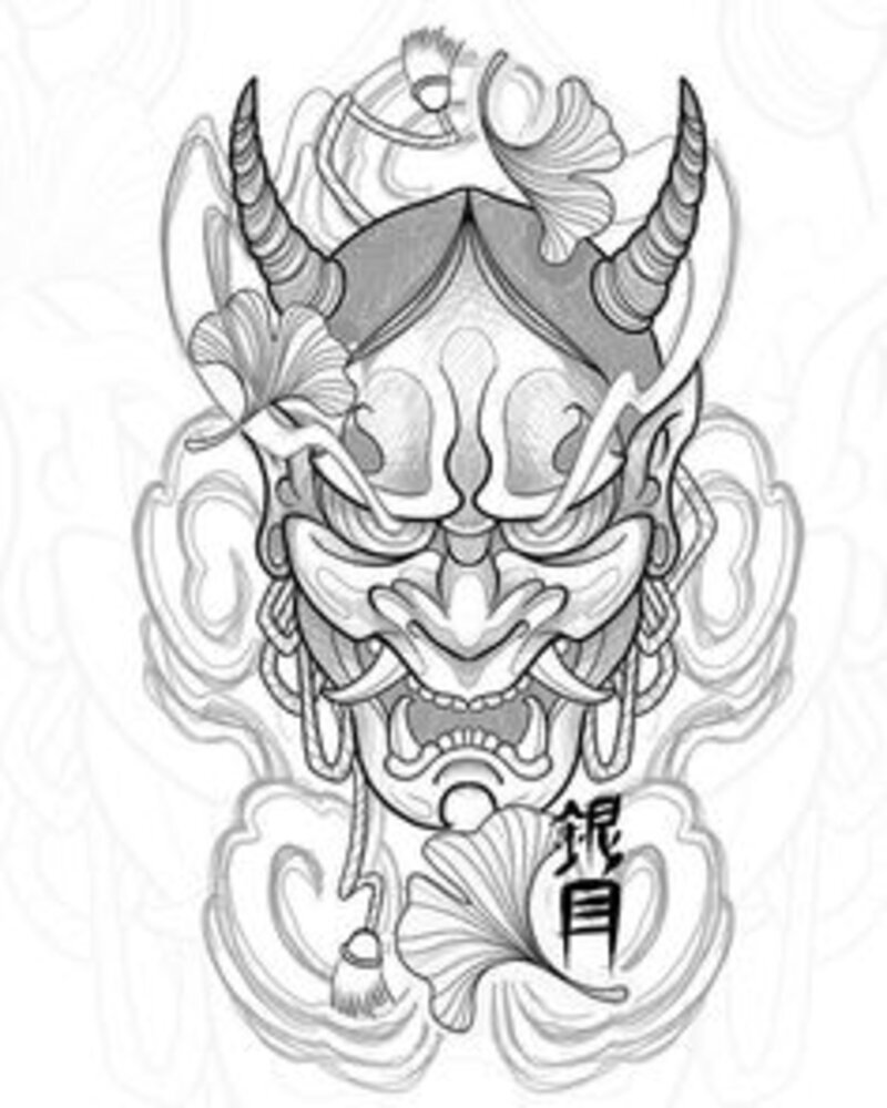 Hướng dẫn cách vẽ hình vẽ mặt quỷ Samurai rất phong cách và đẹp mắt