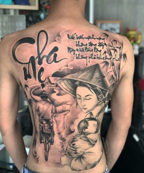Hình xăm chữ cha mẹ full ở lưng mang nhiều ý nghĩa cho nam và nữ giới Hình xăm chữ đẹp và ý nghĩa nhất cho nam và nữ - Số 8