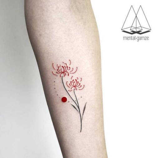 Mẫu xăm hoa bỉ ngạn ở cổ tay đơn giản cho nữ Hình xăm tattoo hoa bỉ ngạn ở cổ tay đẹp nhất cho nữ