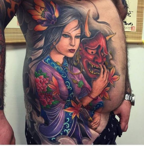 Hình xăm nghệ thuật mặt quỷ cô gái nhật đẹp và ý nghĩa nhất Hình ảnh xăm tattoo mặt quỷ cô gái nhật đẹp và ý nghĩa nhất