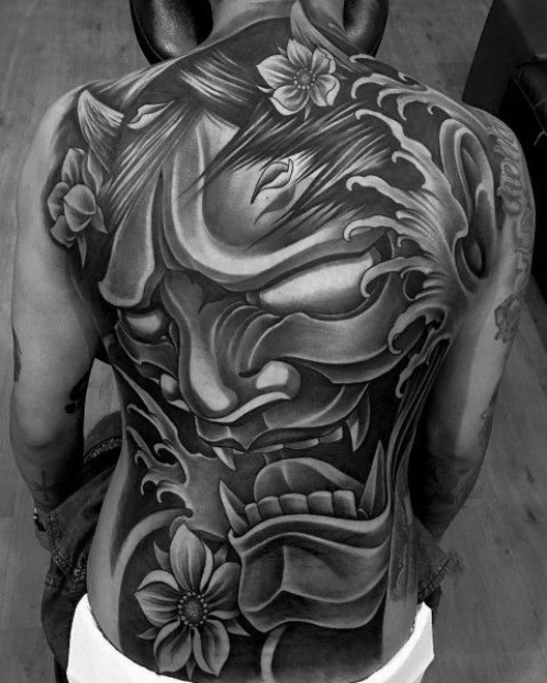 Hình xăm nghệ thuật mặt quỷ đen trắng đẹp và ý nghĩa nhất Hình ảnh xăm tattoo mặt quỷ đen trắng đẹp và ý nghĩa nhất