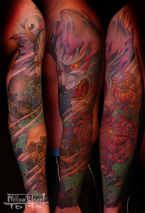 Hình xăm nghệ thuật mặt quỷ kín tay đẹp và ý nghĩa nhất Hình ảnh xăm tattoo mặt quỷ kín tay đẹp và ý nghĩa nhất