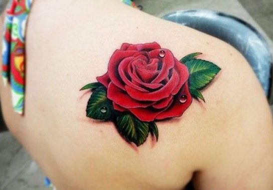 hình xăm hoa hồng nằm ở vai đẹp Tuyển chọn những mẫu hình xăm hoa hồng ở vai - Hình 1