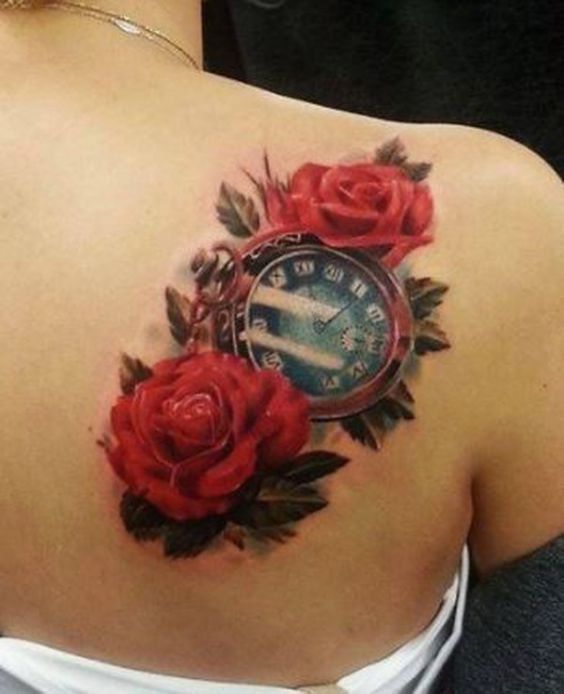 Hình ảnh xăm hoa hồng đồng hồ Các mẫu hình xăm hoa hồng đồng hồ đẹp nhất