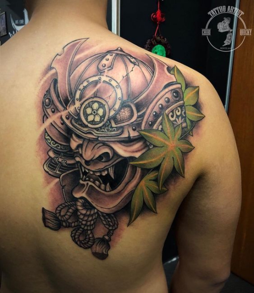 hinh-xam-mat-quy-sau-lung-cho-nam Mẫu hình xăm tattoo mặt quỷ sau lưng cho nam