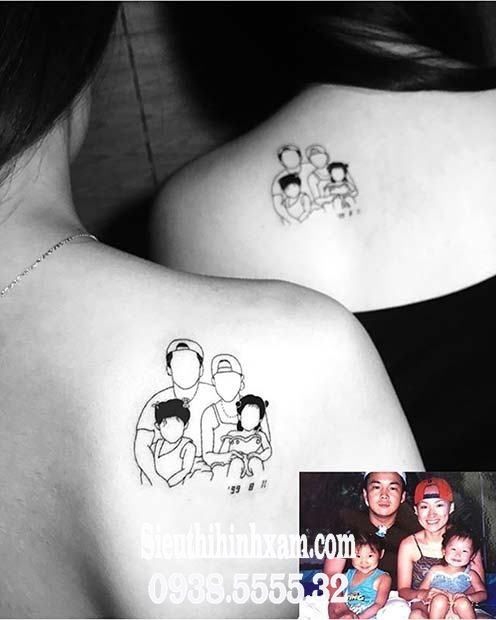 Hình xăm tattoo cha mẹ và con nhỏ nhắn đẹp được các bạn trẻ yêu thích nhiều trong những năm gần đây
