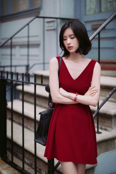 mau-vay-lien-than-han-quoc-1 Thời trang nữ đẹp với kiểu Váy liền thân hàn quốc - hình 3