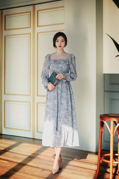 mau-vay-lien-than-xoe-1 Tổng hợp 10 mẫy váy liền thân xoè thời trang đẹp - hình 3