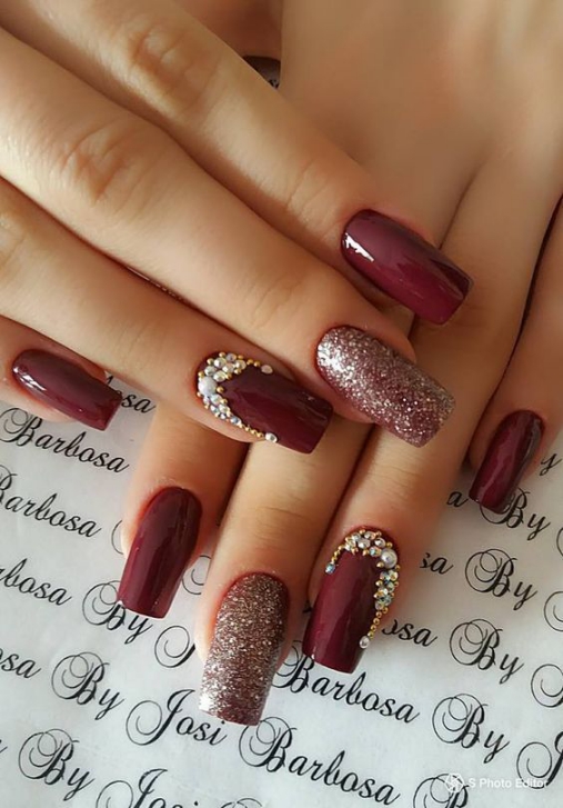 Tuyển chọn các mẫu Nail màu đỏ rượu vang đẹp - hình ảnh 1 Mẫu móng tay nail màu đỏ rượi vang đẹp nhất - hình 1