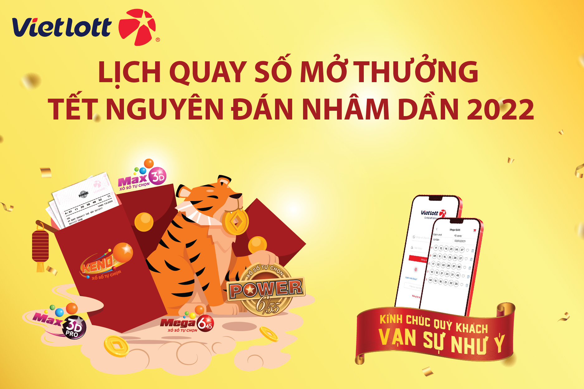 Thông báo lịch quay số mở thưởng Tết nguyên đán Nhâm Dần 2022