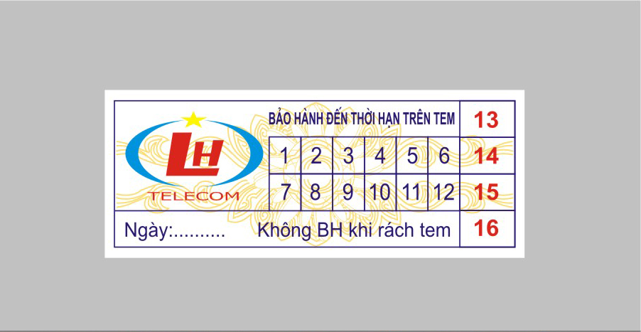 Tem bảo hành dẻo - Công Ty In Bao Bì Sài Gòn. In Hộp Giấy - Thùng carton - Tem nhãn