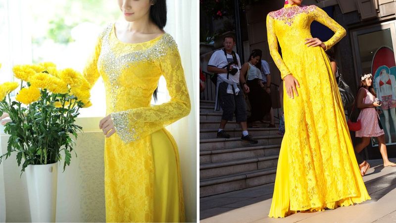 Áo dài cưới ren đẹp mắt