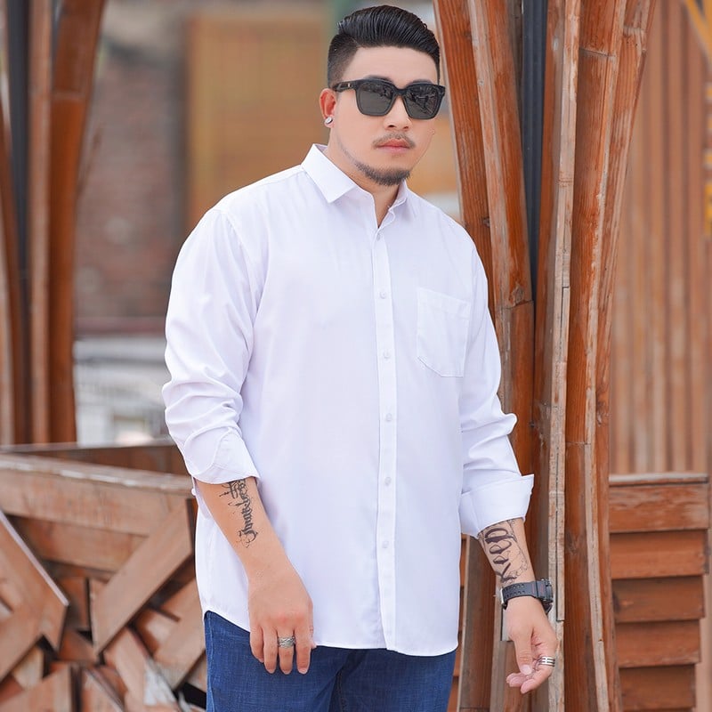 Áo Sơ Mi Trắng, Đen Nam BIG SIZE Form Chuẩn Từ 2XL Đến 7XL TP.HCM – CAO TO BIG MEN Trung Tâm Giày Dép- Thời Trang Big Size Nam